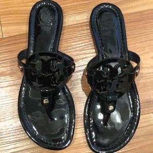 Tory Burch Miller Black Patent Sandals